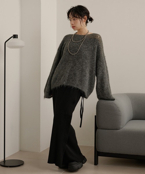 LAULEN(ローレン)の「wool blend contrast knit /ウールブレンドコントラストデザインニット(ニット/セーター・レディース・チャコールグレー/ベージュ/アイボリー/ブラウン・FREE)」の19枚目の写真