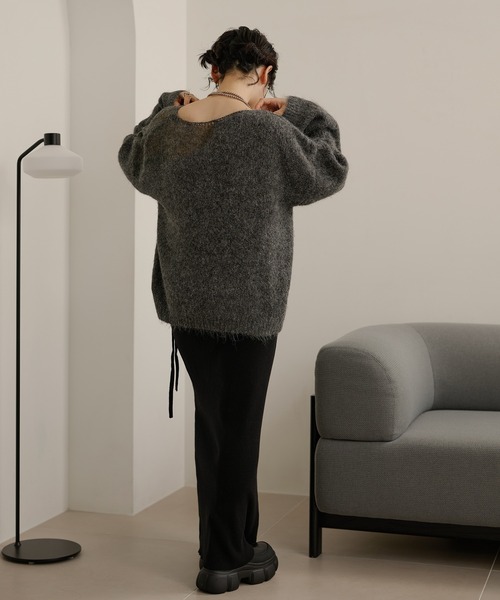 LAULEN(ローレン)の「wool blend contrast knit /ウールブレンドコントラストデザインニット(ニット/セーター・レディース・チャコールグレー/ベージュ/アイボリー/ブラウン・FREE)」の22枚目の写真