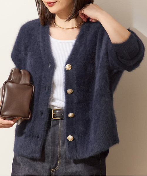journal standard L'essage(ジャーナルスタンダードレサージュ)の「《追加2》FOX CASHMERE Vネックカーディガン(カーディガン/ボレロ・レディース・ブラウン系その他/ピンク系その他/ベージュ/ネイビー・FREE)」の2枚目の写真