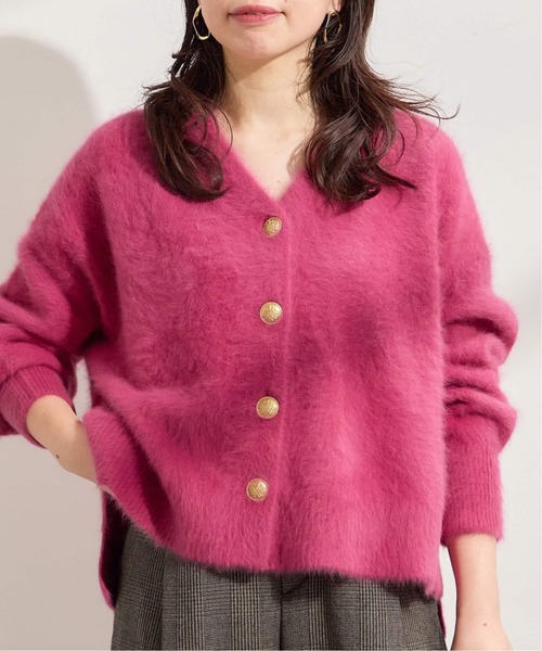 journal standard L'essage(ジャーナルスタンダードレサージュ)の「《追加2》FOX CASHMERE Vネックカーディガン(カーディガン/ボレロ・レディース・ブラウン系その他/ピンク系その他/ベージュ/ネイビー・FREE)」の4枚目の写真