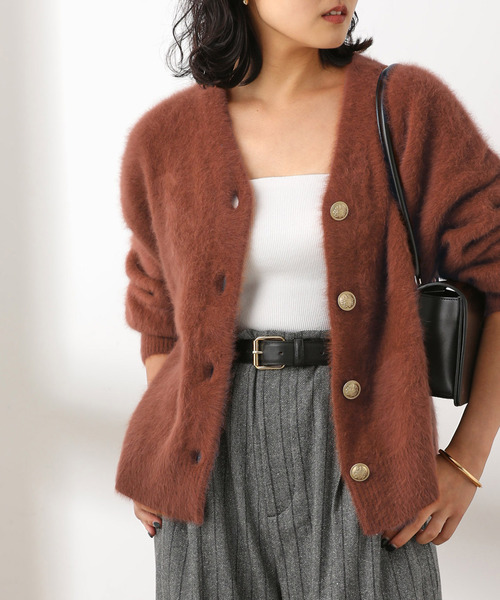 journal standard L'essage(ジャーナルスタンダードレサージュ)の「《追加2》FOX CASHMERE Vネックカーディガン(カーディガン/ボレロ・レディース・ブラウン系その他/ピンク系その他/ベージュ/ネイビー・FREE)」の9枚目の写真