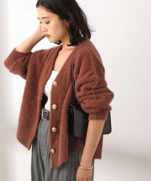 journal standard L'essage(ジャーナルスタンダードレサージュ)の「《追加2》FOX CASHMERE Vネックカーディガン(カーディガン/ボレロ・レディース・ブラウン系その他/ピンク系その他/ベージュ/ネイビー・FREE)」の11枚目の写真