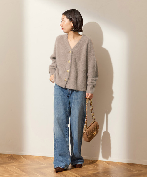 journal standard L'essage(ジャーナルスタンダードレサージュ)の「《追加2》FOX CASHMERE Vネックカーディガン(カーディガン/ボレロ・レディース・ブラウン系その他/ピンク系その他/ベージュ/ネイビー・FREE)」の12枚目の写真