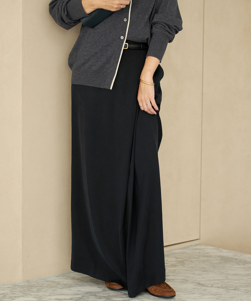 plage(プラージュ)の「cupura satin wrap スカート(スカート・レディース・ホワイト/ブラック・38/34/36)」の3枚目の写真
