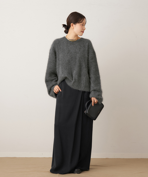 plage(プラージュ)の「cupura satin wrap スカート(スカート・レディース・ホワイト/ブラック・38/34/36)」の6枚目の写真