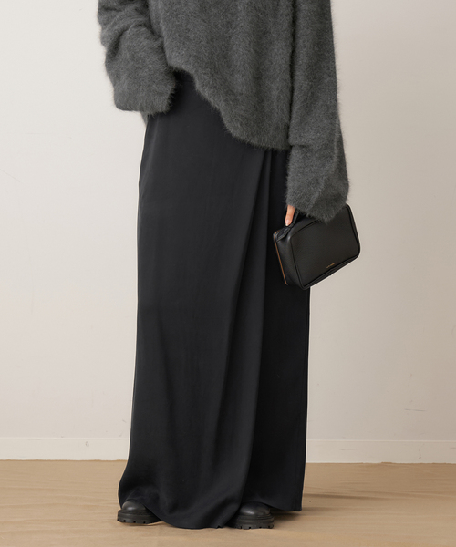 plage(プラージュ)の「cupura satin wrap スカート(スカート・レディース・ホワイト/ブラック・38/34/36)」の10枚目の写真