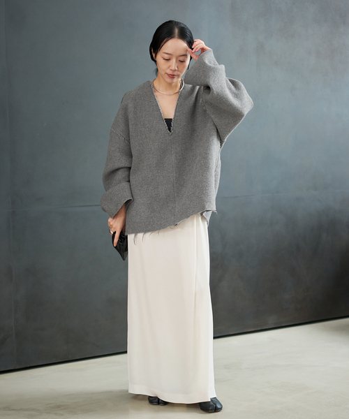 plage(プラージュ)の「cupura satin wrap スカート(スカート・レディース・ホワイト/ブラック・38/34/36)」の14枚目の写真