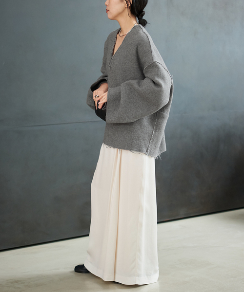 plage(プラージュ)の「cupura satin wrap スカート(スカート・レディース・ホワイト/ブラック・38/34/36)」の15枚目の写真