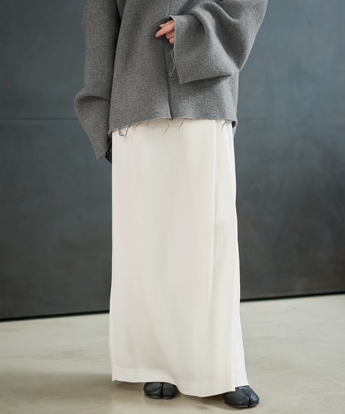 plage(プラージュ)の「cupura satin wrap スカート(スカート・レディース・ホワイト/ブラック・38/34/36)」の17枚目の写真