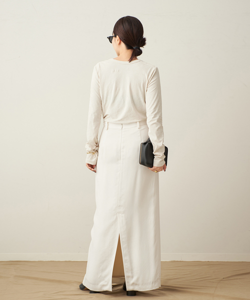 plage(プラージュ)の「cupura satin wrap スカート(スカート・レディース・ホワイト/ブラック・38/34/36)」の22枚目の写真