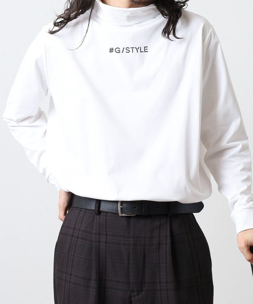 FUNALIVE（ファンアライブ）の「ハイネック ロゴ 長袖 プリントTシャツ（Tシャツ/カットソー・メンズ・チャコールグレー/ホワイト/ネイビー/ブラック・L/LL/M）」の2枚目の写真