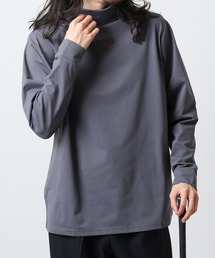 ハイネック ロゴ 長袖 プリントTシャツ