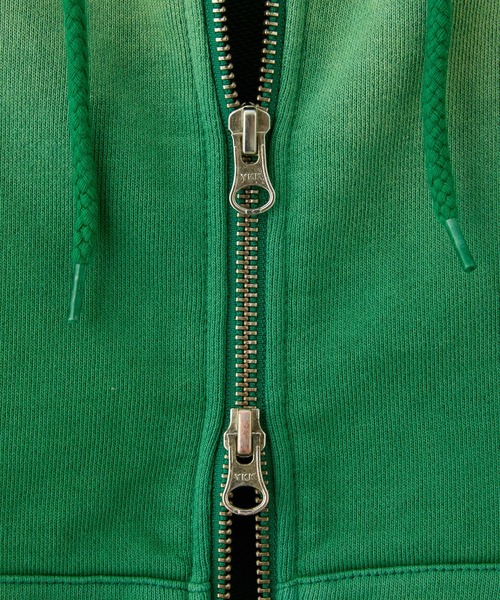 X-girl(エックスガール)の「OVERDYED ZIP UP SWEAT HOODIE(パーカー・レディース・ピンク/グリーン/ネイビー・S/M)」の10枚目の写真