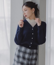 小さいサイズ 綿100%パールボタンカーディガン 低身長さん・小柄女性