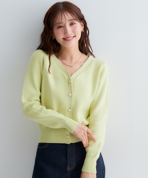 Petitjo（プッチージョ）の「小さいサイズ　綿100％パールボタンカーディガン　低身長さん・小柄女性（カーディガン/ボレロ・レディース・ピンク/ブラック/ライトグリーン/ネイビー・PM/PSS/PL/PS）」の19枚目の写真