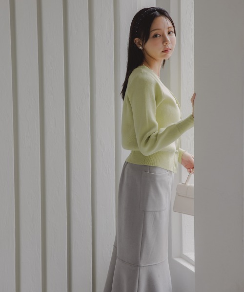 Petitjo（プッチージョ）の「小さいサイズ　綿100％パールボタンカーディガン　低身長さん・小柄女性（カーディガン/ボレロ・レディース・ピンク/ブラック/ライトグリーン/ネイビー・PM/PSS/PL/PS）」の5枚目の写真