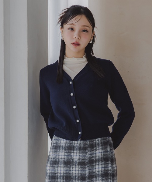 Petitjo（プッチージョ）の「小さいサイズ　綿100％パールボタンカーディガン　低身長さん・小柄女性（カーディガン/ボレロ・レディース・ピンク/ブラック/ライトグリーン/ネイビー・PM/PSS/PL/PS）」の10枚目の写真