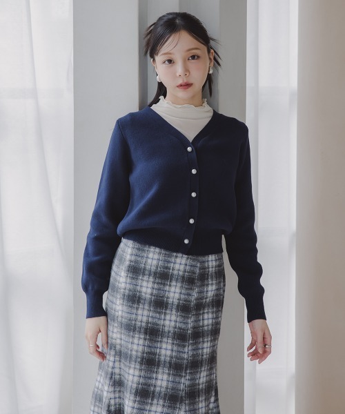 Petitjo（プッチージョ）の「小さいサイズ　綿100％パールボタンカーディガン　低身長さん・小柄女性（カーディガン/ボレロ・レディース・ピンク/ブラック/ライトグリーン/ネイビー・PM/PSS/PL/PS）」の11枚目の写真