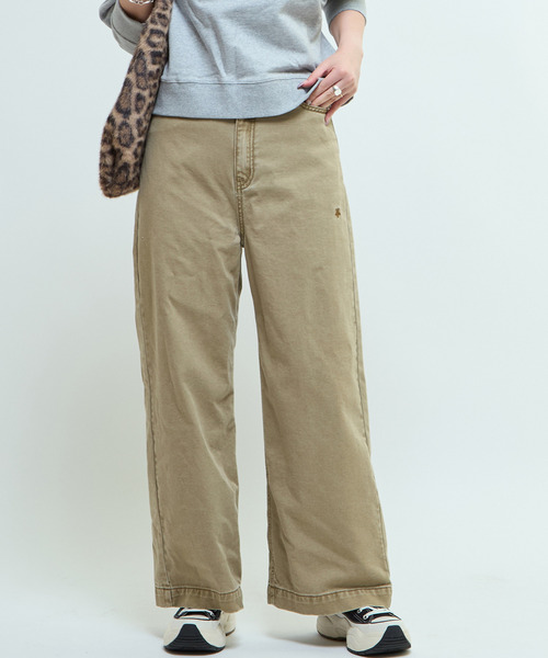 CONVERSE TOKYO（コンバーストウキョウ）の「COTTON CHINO WIDE PANTS（デニムパンツ・レディース・チャコールグレー/ボルドー/ベージュ・FREE）」の2枚目の写真