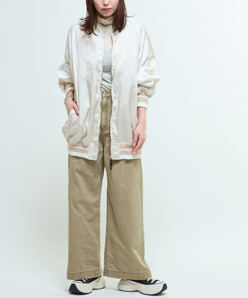 CONVERSE TOKYO（コンバーストウキョウ）の「COTTON CHINO WIDE PANTS（デニムパンツ・レディース・チャコールグレー/ボルドー/ベージュ・FREE）」の6枚目の写真