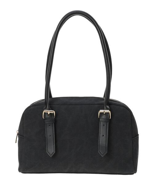 Te chichi TERRASSE（テチチテラス）の「スウェードボストンバッグ《2025autumn catalog item》（ハンドバッグ・レディース・チャコールグレー/キャメル・F）」の4枚目の写真