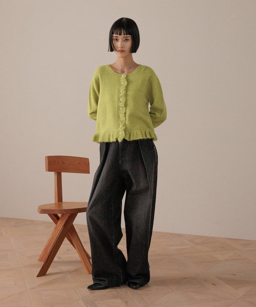 LOWRYS FARM（ローリーズファーム）の「チビフリルカーディガンＬＳ　596329（ニット/セーター・レディース・ブラウン/アイボリー/イエロー/グレー/ブルー・FREE）」の11枚目の写真