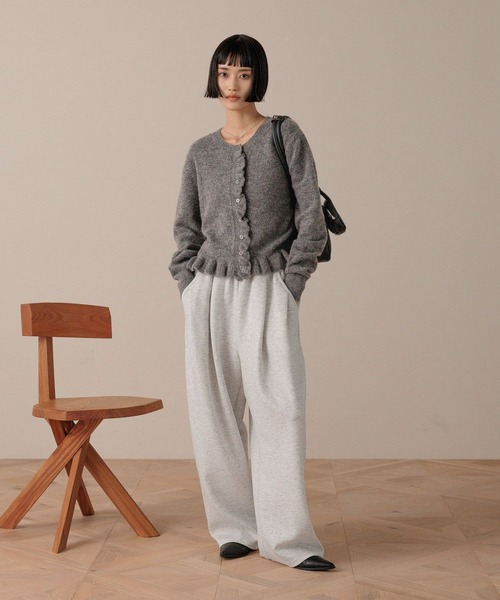 LOWRYS FARM（ローリーズファーム）の「チビフリルカーディガンＬＳ　596329（ニット/セーター・レディース・ブラウン/アイボリー/イエロー/グレー/ブルー・FREE）」の6枚目の写真