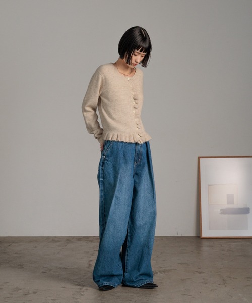 LOWRYS FARM（ローリーズファーム）の「チビフリルカーディガンＬＳ　596329（ニット/セーター・レディース・ブラウン/アイボリー/イエロー/グレー/ブルー・FREE）」の16枚目の写真