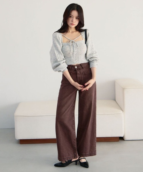 archives（アルシーヴ）の「ケーブルニットボレロアンサンブル（アンサンブル・レディース・モカ/アイボリー/グレー/チャコールグレー・MEDIUM）」の9枚目の写真