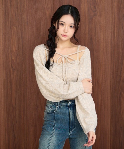 archives（アルシーヴ）の「ケーブルニットボレロアンサンブル（アンサンブル・レディース・モカ/アイボリー/グレー/チャコールグレー・MEDIUM）」の14枚目の写真