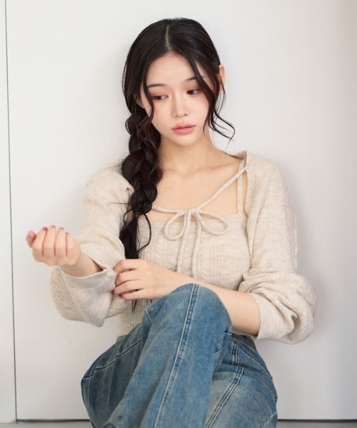 archives（アルシーヴ）の「ケーブルニットボレロアンサンブル（アンサンブル・レディース・モカ/アイボリー/グレー/チャコールグレー・MEDIUM）」の16枚目の写真