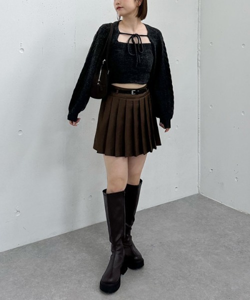 archives（アルシーヴ）の「ケーブルニットボレロアンサンブル（アンサンブル・レディース・モカ/アイボリー/グレー/チャコールグレー・MEDIUM）」の21枚目の写真