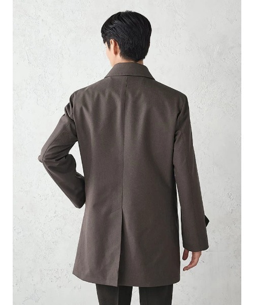 Perfect Suit FActory(パーフェクトスーツファクトリー)の「無地ステンカラーコート 脱着ライナー付き グレー(ステンカラーコート・メンズ・チャコールグレー・S/3L/M/L/LL)」の5枚目の写真