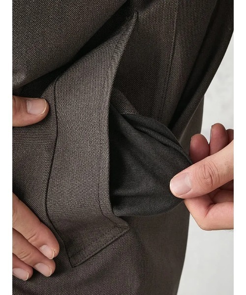 Perfect Suit FActory(パーフェクトスーツファクトリー)の「無地ステンカラーコート 脱着ライナー付き グレー(ステンカラーコート・メンズ・チャコールグレー・S/3L/M/L/LL)」の13枚目の写真