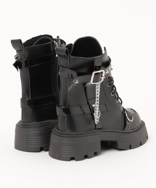 Ritzy（リッツィー）の「Y2K厚底 ダブルバックルロッカーブーツ（ブーツ・レディース・ブラック・22.5/23/23.5/24/24.5/25）」の12枚目の写真