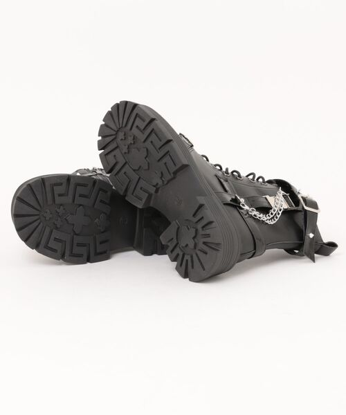 Ritzy（リッツィー）の「Y2K厚底 ダブルバックルロッカーブーツ（ブーツ・レディース・ブラック・22.5/23/23.5/24/24.5/25）」の13枚目の写真