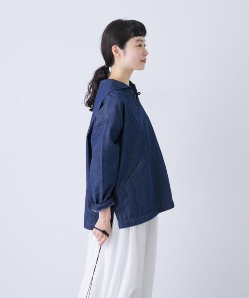 デニムセーラープルオーバー（シャツ/ブラウス）｜かぐれ