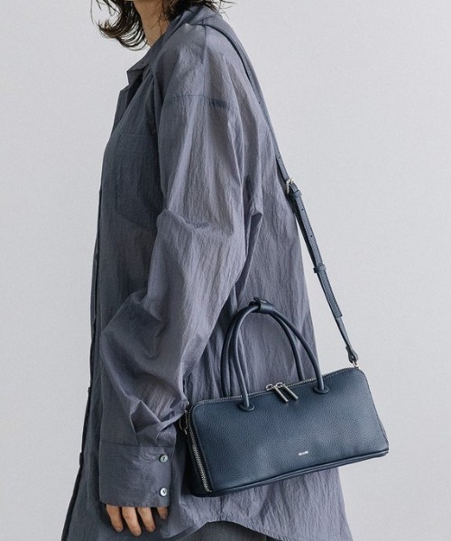 Beau're（ヴュレ）の「【BEAURE/ビュレ】横長 ブガッティ型 2Way ショルダー Bag（ハンドバッグ・レディース・ブラウン/シルバー/ブラック/アイボリー/ネイビー・FREE）」の12枚目の写真