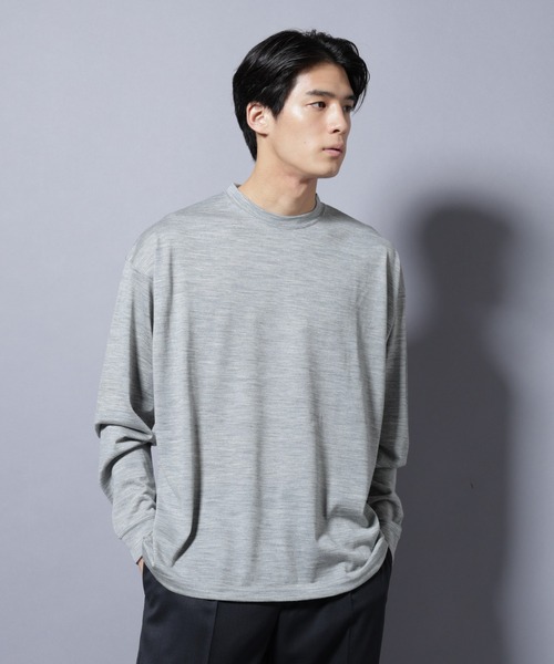 NANO universe（ナノユニバース）の「MIYATA×NANO JAPAN MADE 100%WOOL Tシャツ（Tシャツ/カットソー・メンズ・ブラウン/チャコール/ライトグレー・L/M）」の20枚目の写真