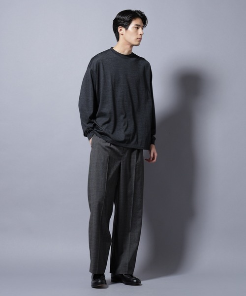 NANO universe（ナノユニバース）の「MIYATA×NANO JAPAN MADE 100%WOOL Tシャツ（Tシャツ/カットソー・メンズ・ブラウン/チャコール/ライトグレー・L/M）」の18枚目の写真