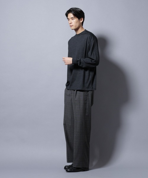 NANO universe（ナノユニバース）の「MIYATA×NANO JAPAN MADE 100%WOOL Tシャツ（Tシャツ/カットソー・メンズ・ブラウン/チャコール/ライトグレー・L/M）」の9枚目の写真