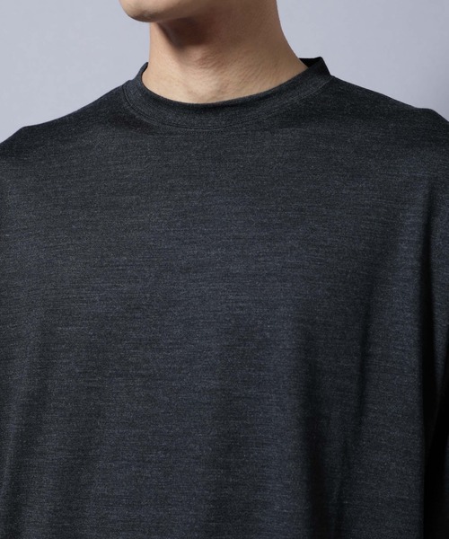 NANO universe（ナノユニバース）の「MIYATA×NANO JAPAN MADE 100%WOOL Tシャツ（Tシャツ/カットソー・メンズ・ブラウン/チャコール/ライトグレー・L/M）」の4枚目の写真