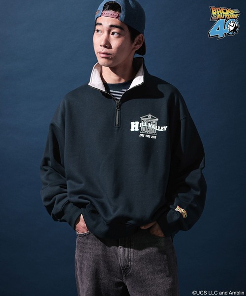 新品　マークアンドロナ　フリース　プルオーバー　ハーフジップ　ネイビー　48 新品 マークアンドロナ フリース プルオーバー ハーフジップ ネイビー