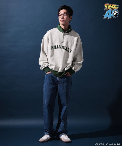 niko and...（ニコアンド）の「【バック・トゥ・ザ・フューチャー】コラボプリントハーフジッププルオーバー（スウェット・メンズ・ネイビー/ライトグレー・MEDIUM/LARGE）」の4枚目の写真