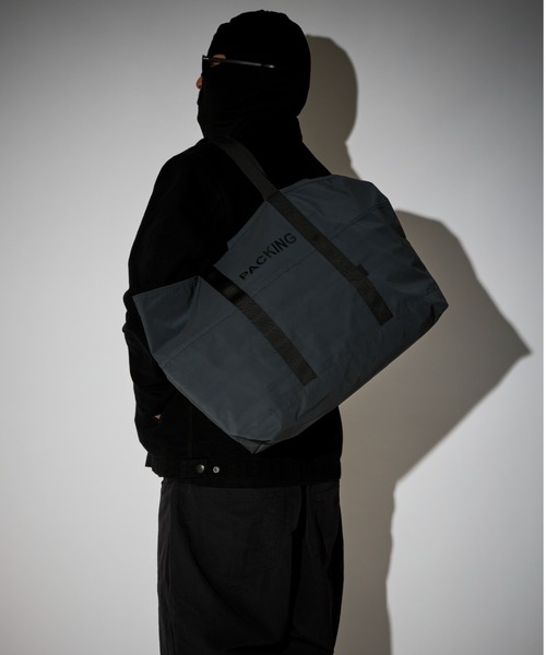 PACKING（パッキング）の「PACKING/パッキング　BLACK REFLECTIVE TOTE（トートバッグ・メンズ・ブラック・F）」の12枚目の写真
