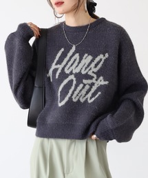 gleam ショート丈ロゴニット