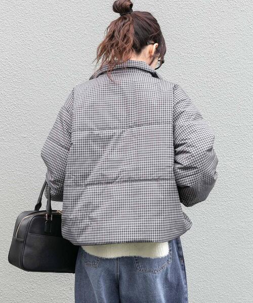 ITEMS URBANRESEARCH(アイテムズ アーバンリサーチ)の「中綿クロップドジャケット(ダウンジャケット/コート・レディース・ブラック/ライトブルー/チェック・FREE)」の6枚目の写真