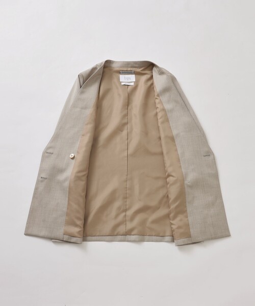S.ESSENTIALS(エスエッセンシャルズ)の「ウールノーカラージャケット(ノーカラージャケット・レディース・ベージュ/ブラック・38)」の10枚目の写真