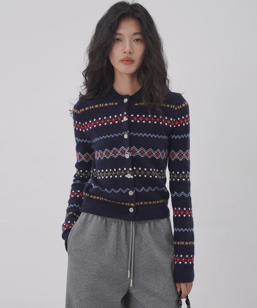 フェアアイルカーディガン EM25a081【EIGHTHMONTH】