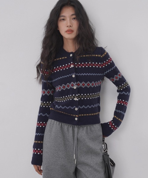 フェアアイルカーディガン EM25a081【EIGHTHMONTH】